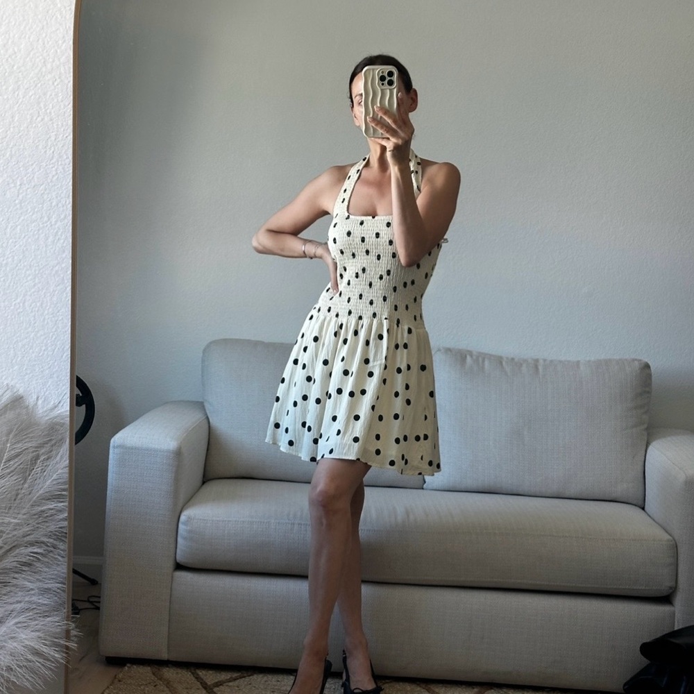 Black and White Polka Dot Mini Dress